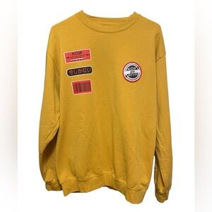 COLBY BROCK/FANJOY mustard yellow men’s Large Now or Never sweatshirt‎